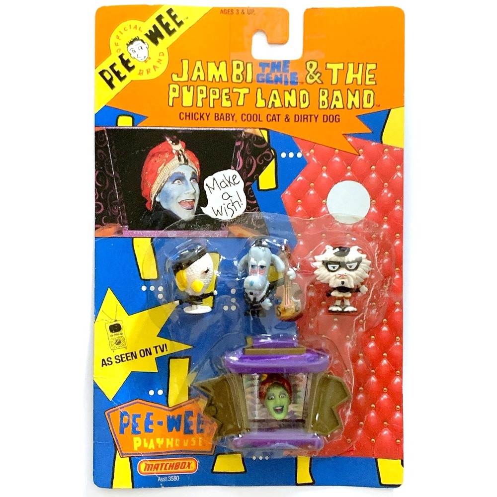 '88 Pee-Wee Herman Playhouse JAMBI PUPPET BAND Mini Figures Matchbox Sealed READ
